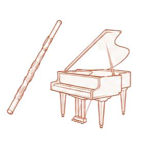 Illustration Flöte und Klavier